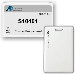 Custom Same Day 37 Bit Clamshell Cards Compatible with S10401 125 kHz Proximity Readers (50 Pack) | Replaces HID 1326 ProxCard II - Choose Your Facility and Range