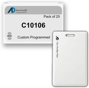 Custom Same Day 40 Bit Clamshell Cards Compatible with C10106 125 kHz Proximity Readers (25 Pack) | Replaces HID 1326 ProxCard II - Choose Your Facility and Range