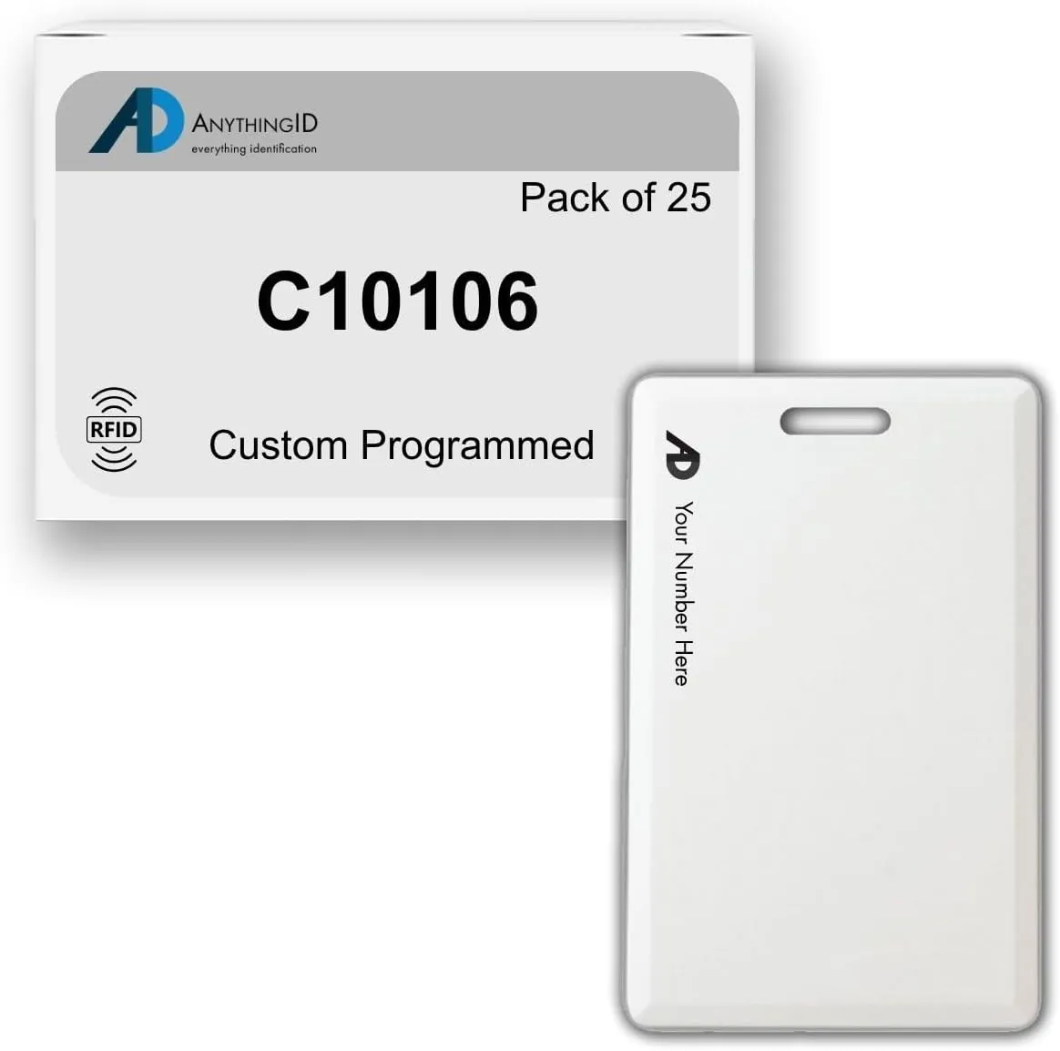 Custom Same Day 40 Bit Clamshell Cards Compatible with C10106 125 kHz Proximity Readers (25 Pack) | Replaces HID 1326 ProxCard II - Choose Your Facility and Range