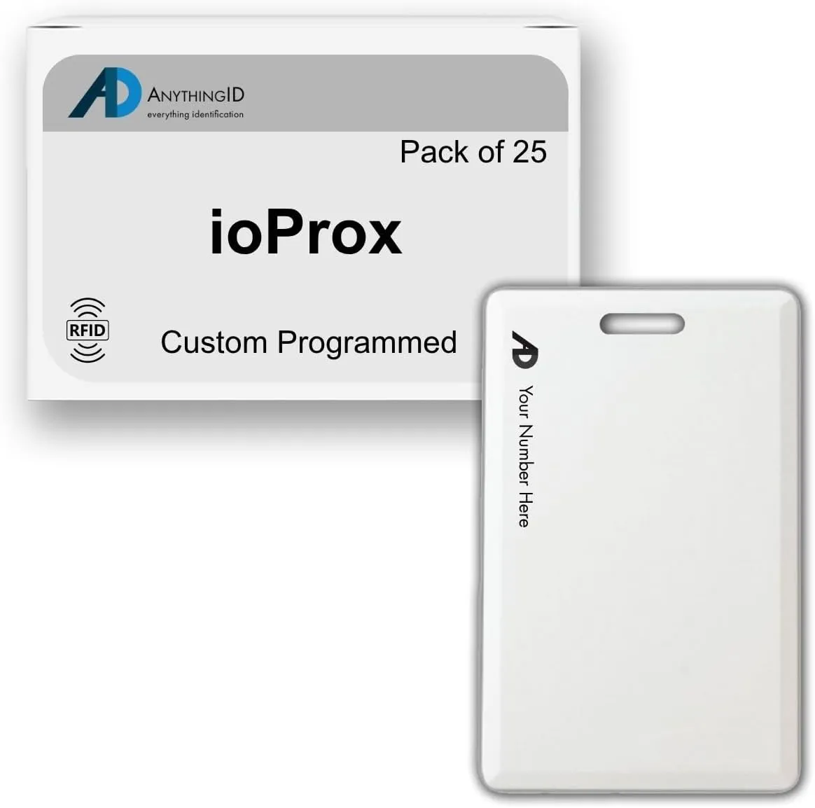 Custom Same Day 64 Bit Clamshell Cards Compatible with ioProx 125 kHz Proximity Readers (25 Pack) | Replaces HID 1326 ProxCard II - Choose Your Facility and Range