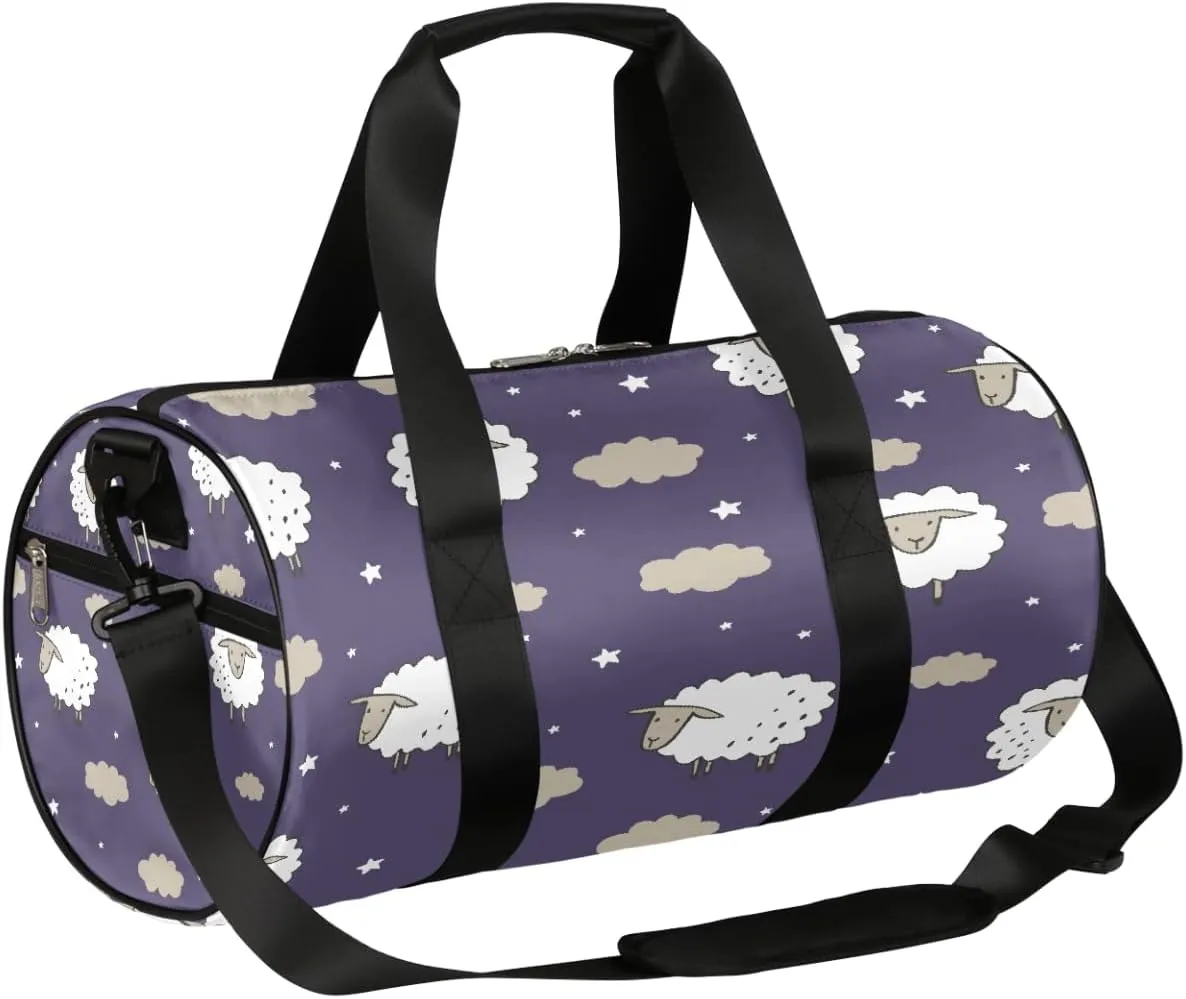 Cute Animal Sheep Print Sports Gym Bag Duffel Bags Workout Lightweight Shoulder Weekender Bag Travel Duffel Bag for Men Women(Sheep)