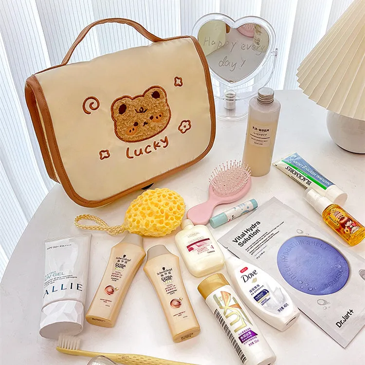 Cute Embroidered Waterproof Cosmetic Bag