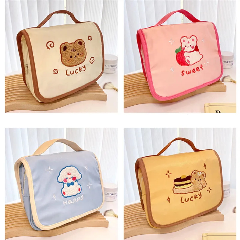 Cute Embroidered Waterproof Cosmetic Bag