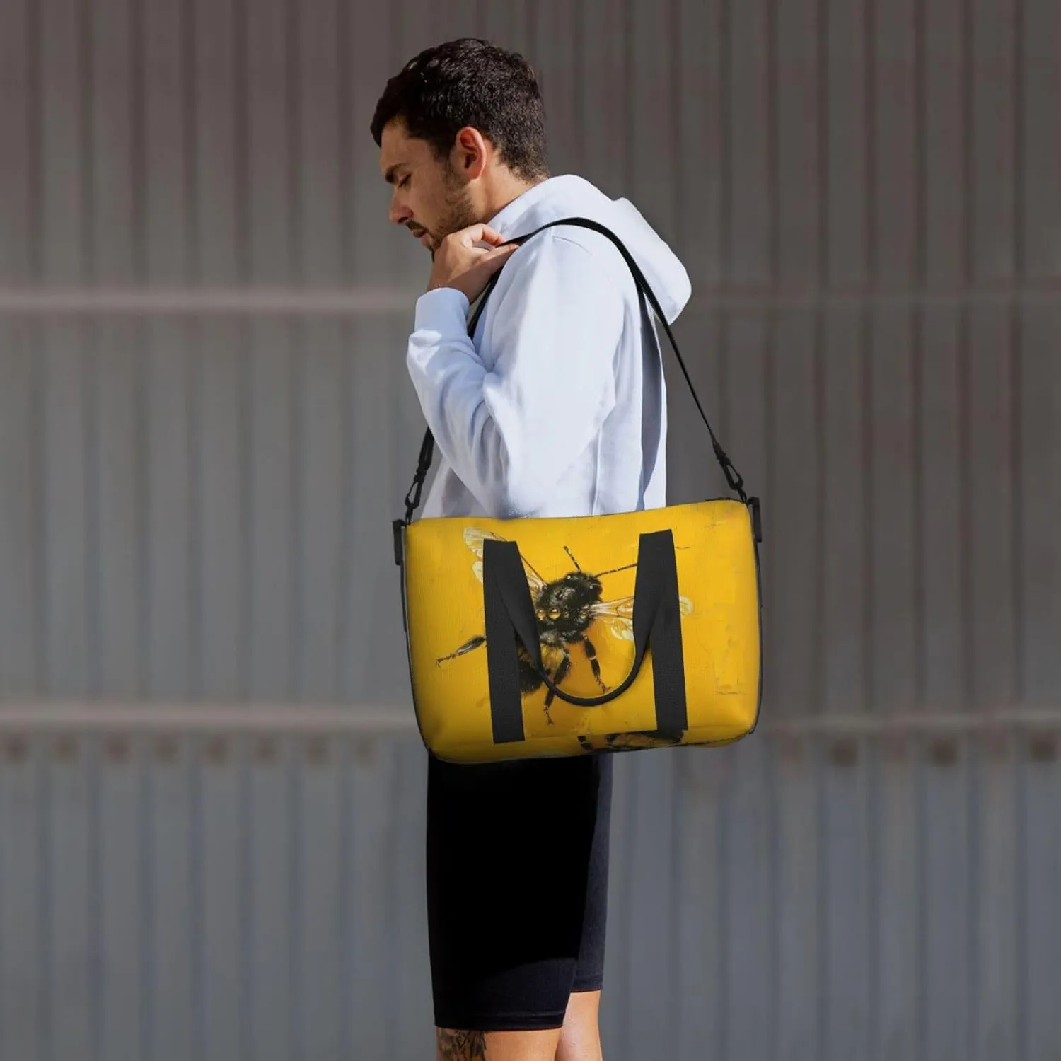 cute honey bee print Travel Duffel Bag, Sports Tote Gym Bag, Swim Pool Bag Large Shoulder Tote Bag for Beach Weekender