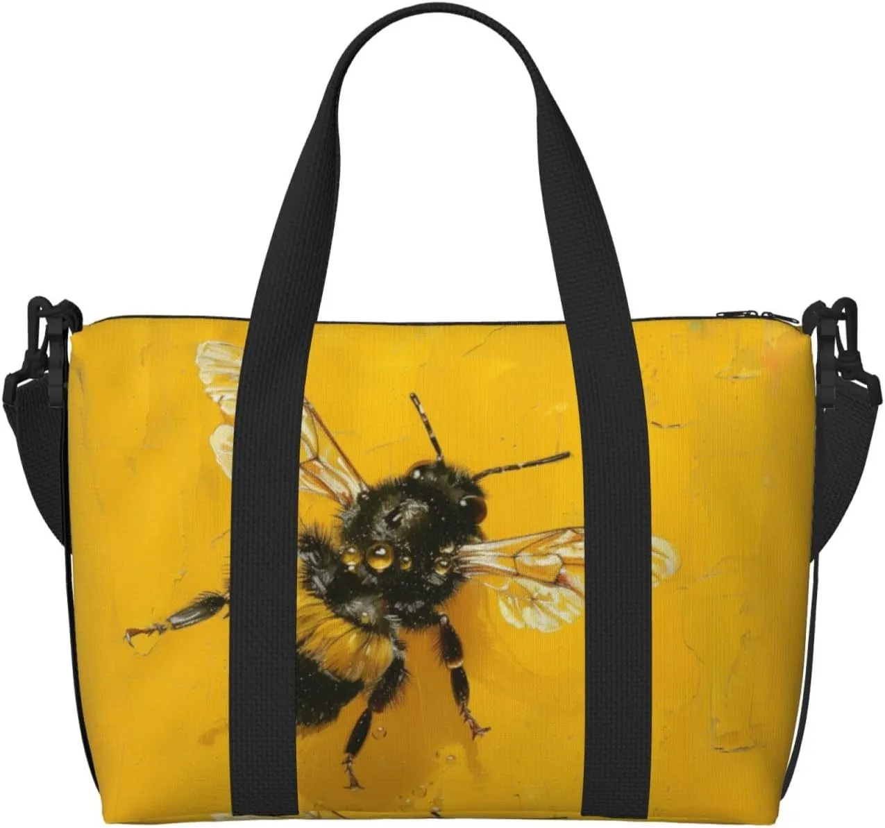 cute honey bee print Travel Duffel Bag, Sports Tote Gym Bag, Swim Pool Bag Large Shoulder Tote Bag for Beach Weekender