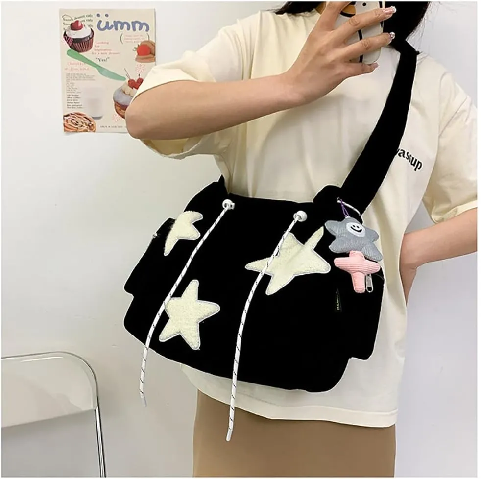 Cute Messenger Bag Y2K Crossbody Bag Cute Tote Bags for Women Kawaii Star Purse Aesthetic Shoulder Bag