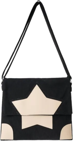 Cute Star Pattern Tote Bag, Y2K Star Messenger Bag, Aesthetic Crossbody Grunge Shoulder Purse For Women Teen Girls School