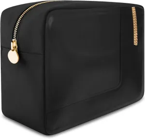 DANCOUR Clear Makeup Bag Large Pouch Travel Cosmetic Bag TSA Approved Black Clear Cosmetic Case Organizer