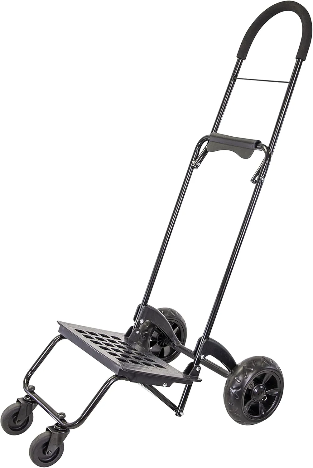 dbest products Trolley Dolly Rover, 4 Wheeled Push Folding Utility Cart Hand Truck Platform Swivel Wheels Garden Lightweight Luggage Carretilla de Carga Plegable