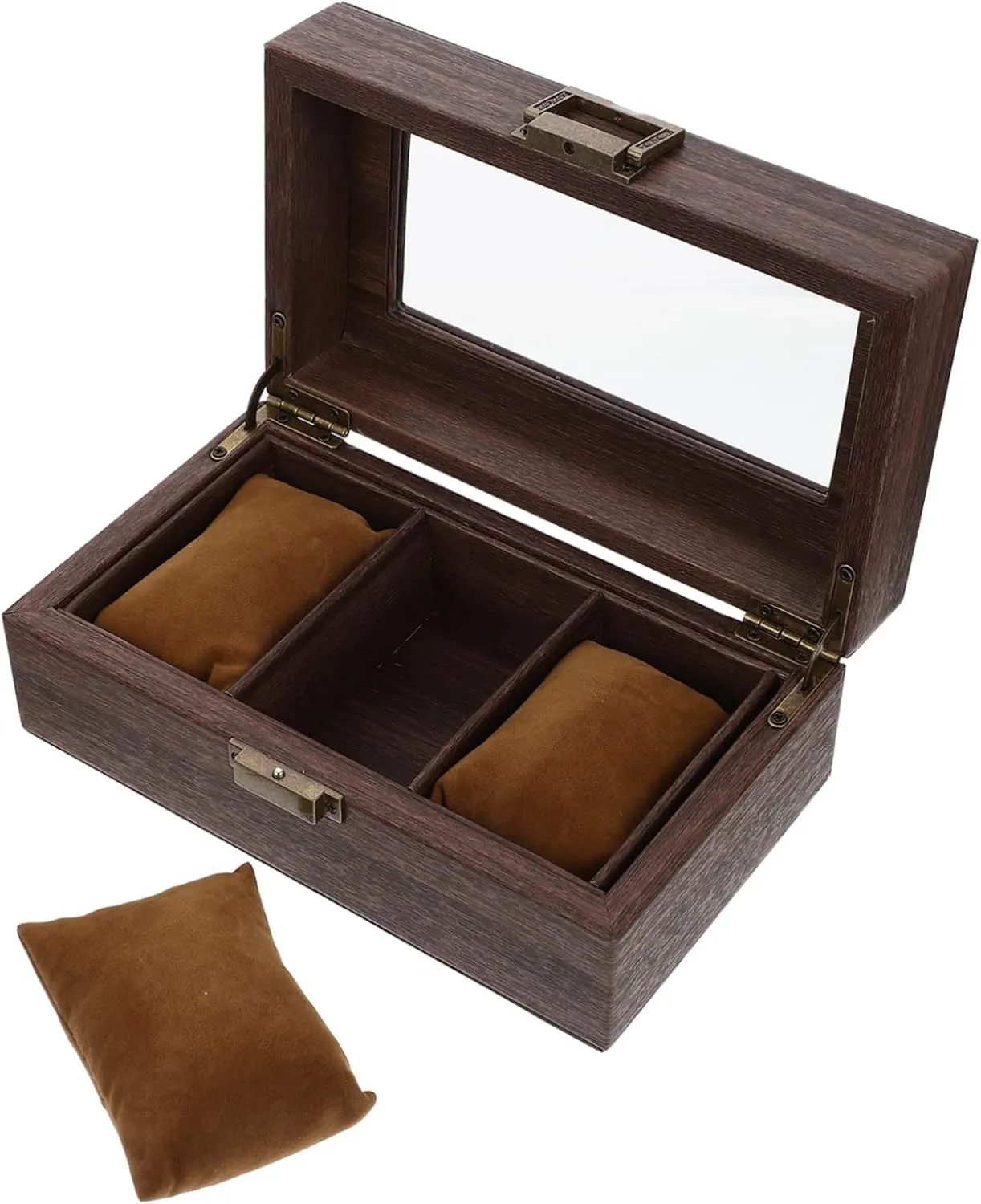 Desktop Wood Watch Box Bracelet Display Case for Women Multi-functional Organizer for Jewelry Watches Storage Simple Design for Dresser Vanity