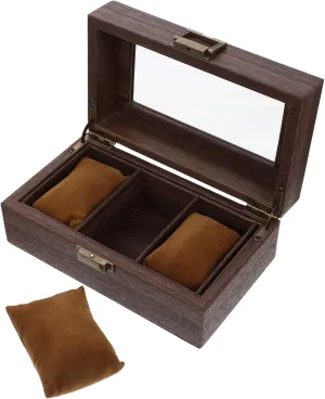 Desktop Wood Watch Box Bracelet Display Case for Women Multi-functional Organizer for Jewelry Watches Storage Simple Design for Dresser Vanity