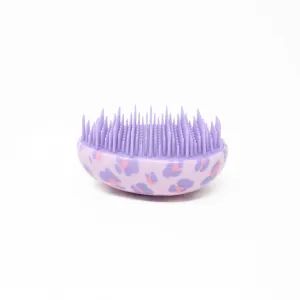 Detangling Hair Brush Small Travel Size Leopard, Purple