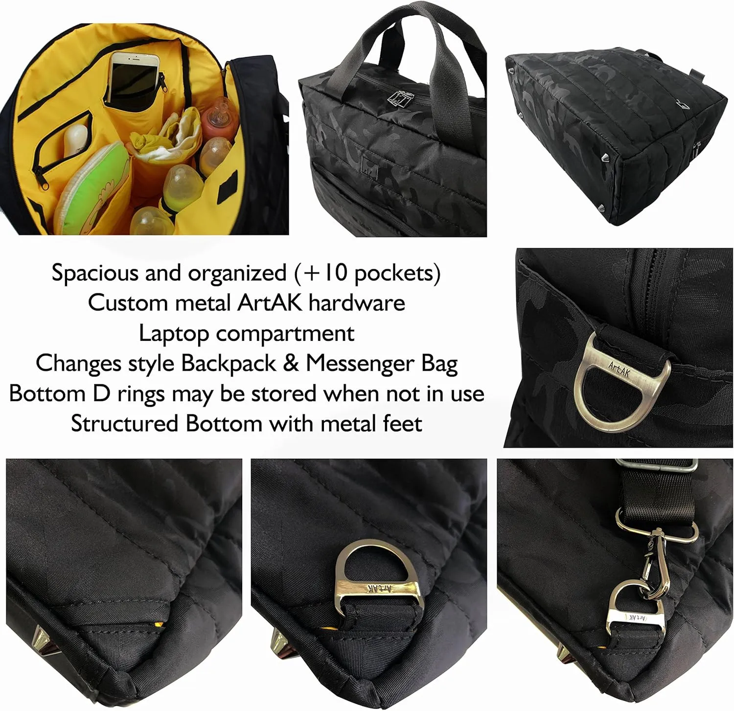 Diaper Bag Backpack Large Multifunction Family Travel Baby Bag Stroller Straps