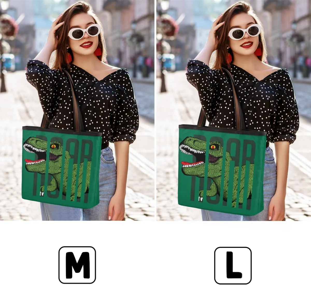 Dinosaur Cool Roar Tote Bag Tote Purse for Women with Zipper Womens Handbags for Work Travel