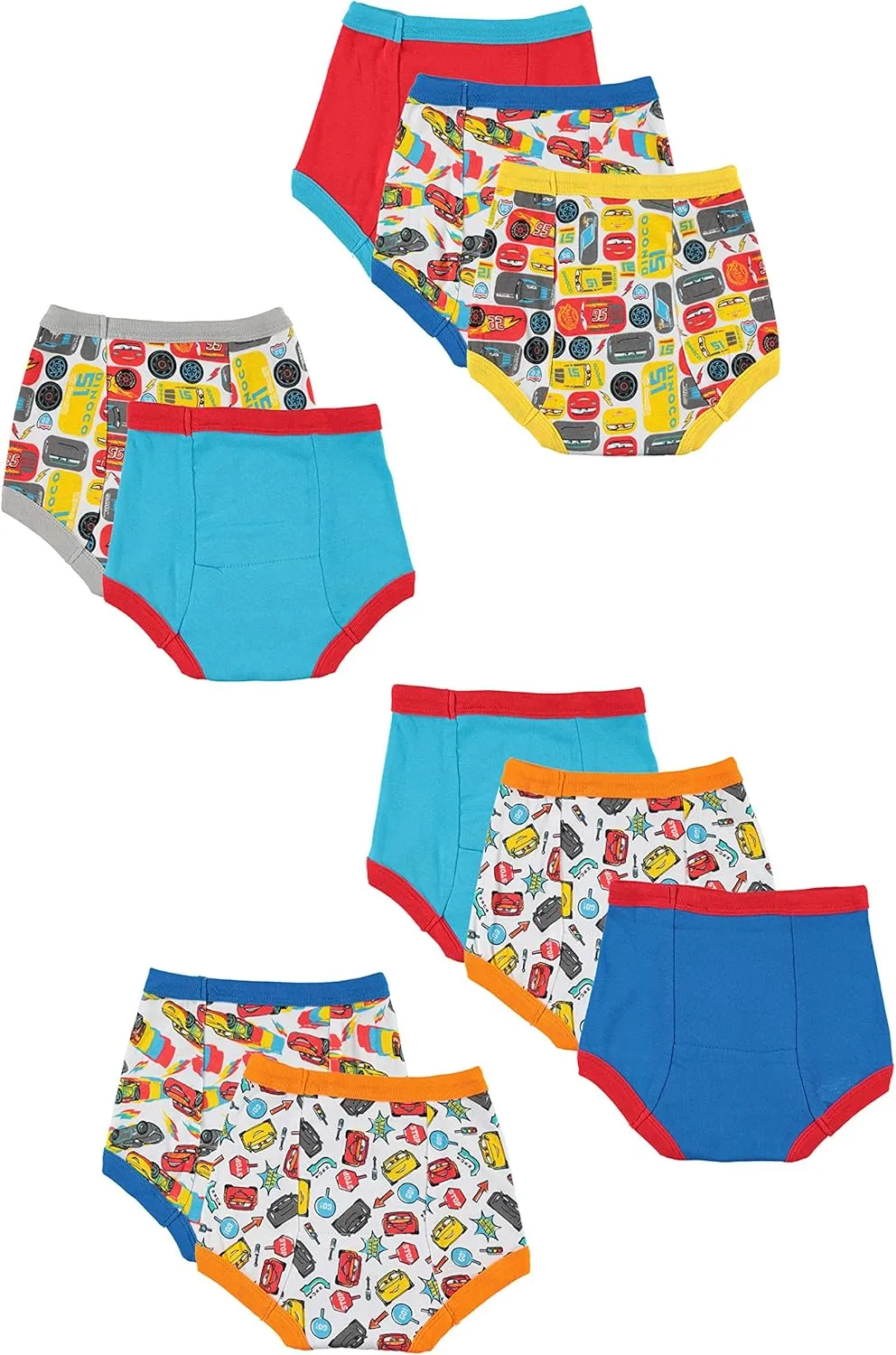 Disney Boys' Pixar Cars Toddler Potty Training Pant and Starter Kit with Stickers & Tracking Chart Sizes 18m, 2t, 3t, 4t