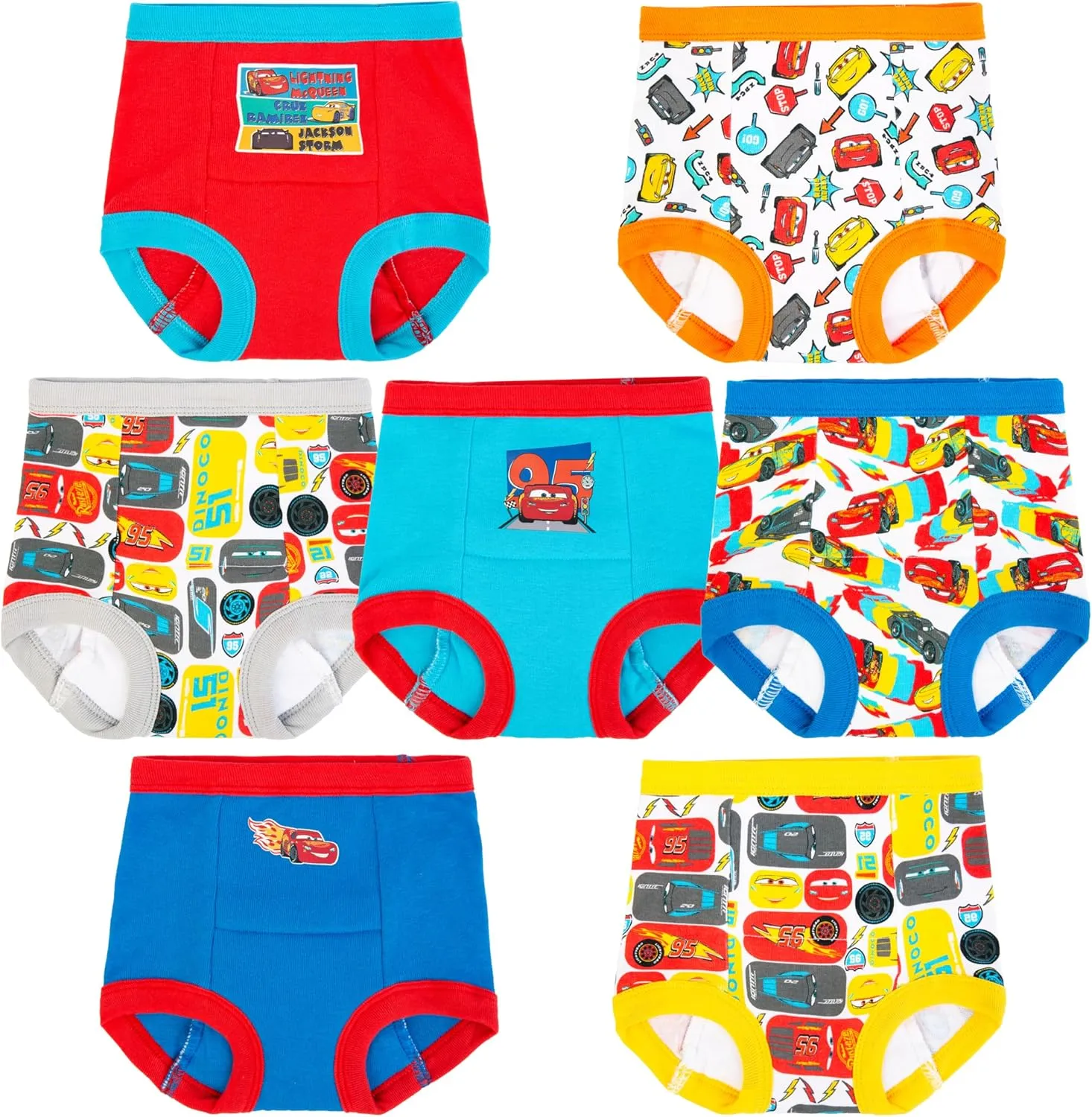 Disney Boys' Pixar Cars Toddler Potty Training Pant and Starter Kit with Stickers & Tracking Chart Sizes 18m, 2t, 3t, 4t
