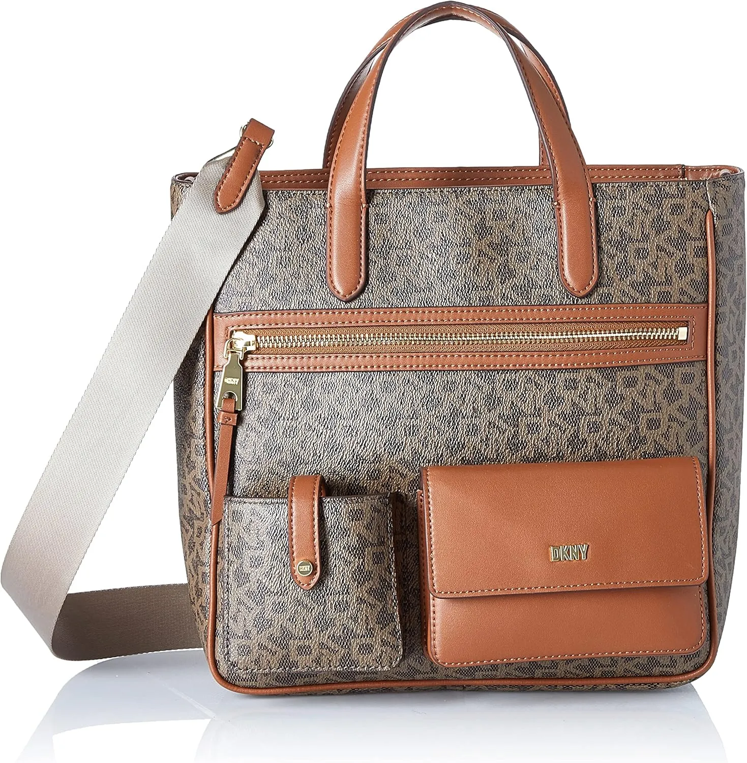 DKNY Zyon Messenger Tote Bag, Mocha/Caramel