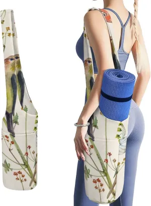 Donnapink Yoga Mat Bag, Canvas Storage Bag with Pocket Shoulder Strap, Fashion Mat Bag