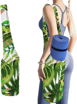 Donnapink Yoga Mat Bag, Canvas Storage Bag with Pocket Shoulder Strap, Fashion Mat Bag