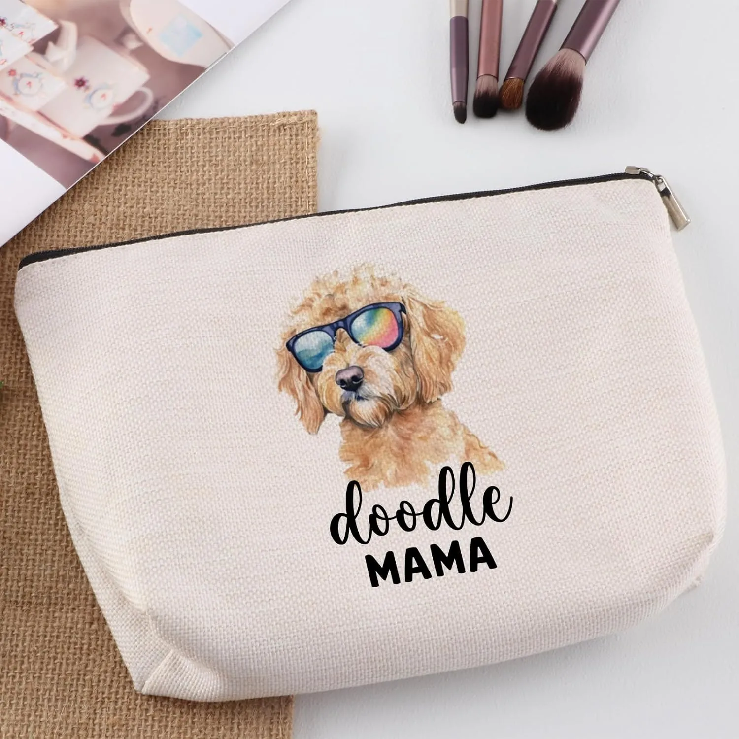 Doodle Mom Gifts Makeup Bag Goldendoodle Dog Mama Labradoodle Gifts Birthday Christmas Friendship Gift for Women Animal Lovers Friend Mom Travel Pouch Cosmetic Bag