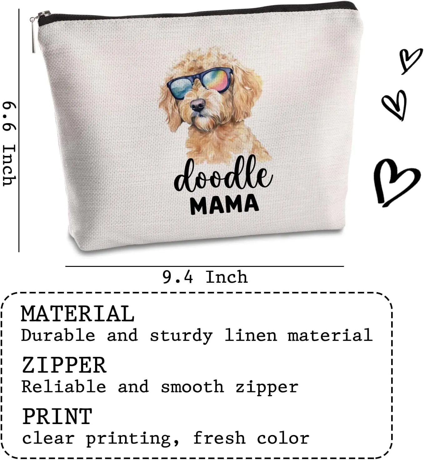 Doodle Mom Gifts Makeup Bag Goldendoodle Dog Mama Labradoodle Gifts Birthday Christmas Friendship Gift for Women Animal Lovers Friend Mom Travel Pouch Cosmetic Bag