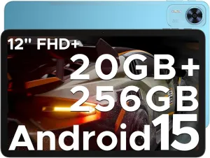 DOOGEE T36(2025) Android 15 Tablet,12 inch Tablet 20GB 256GB/2TB Expand Octa-Core Gaming Tablets,8800mAh,FHD  Touchscreen with sim Card Slot,WiFi 5,Dual Camera,BT5.0,Widevine L1,Blue