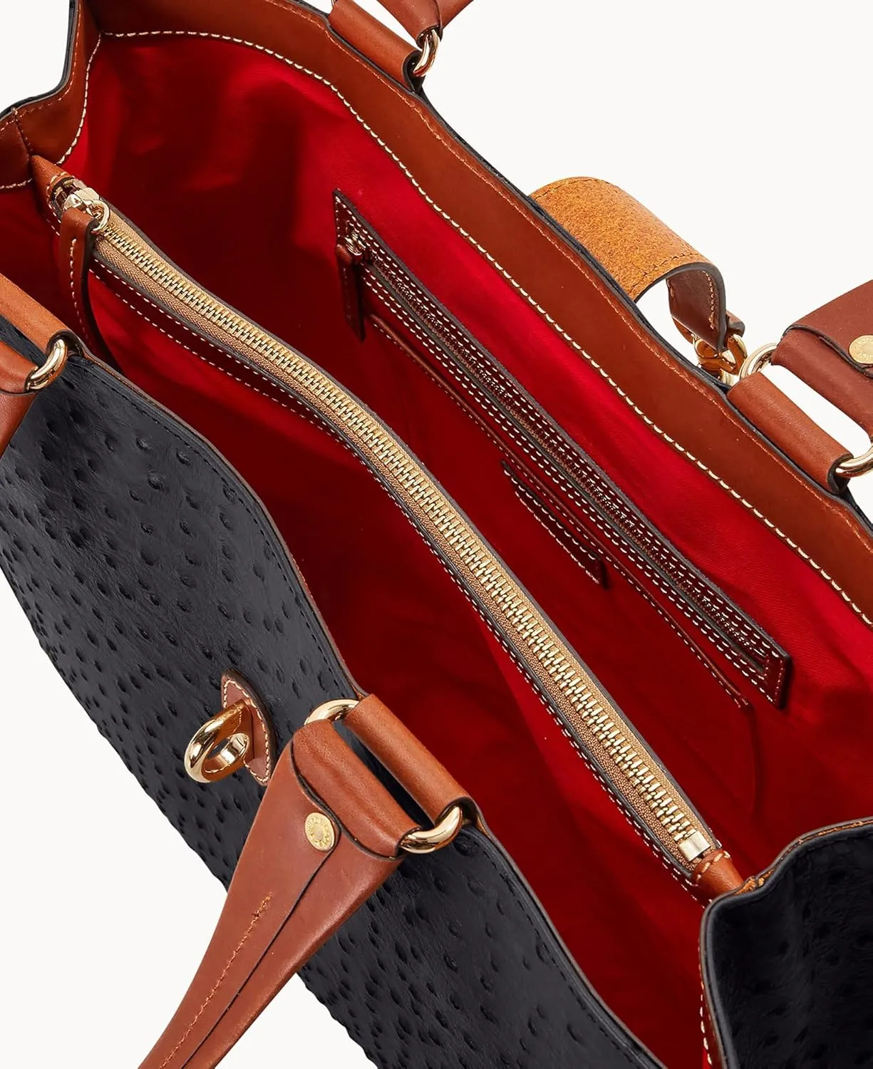 Dooney & Bourke Handbag, Ostrich Large Logo Lock Tote