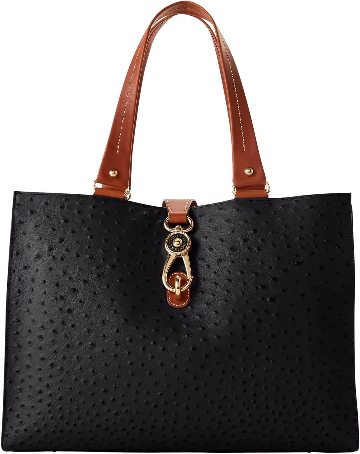 Dooney & Bourke Handbag, Ostrich Large Logo Lock Tote