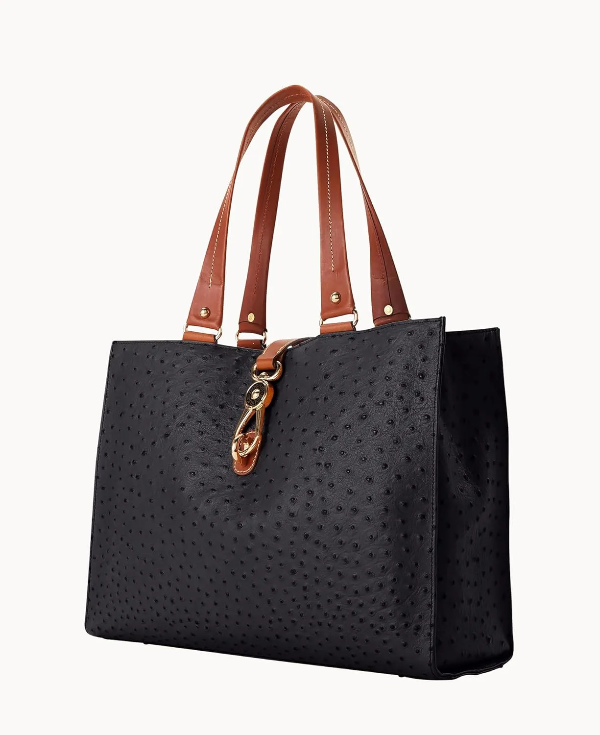 Dooney & Bourke Handbag, Ostrich Large Logo Lock Tote