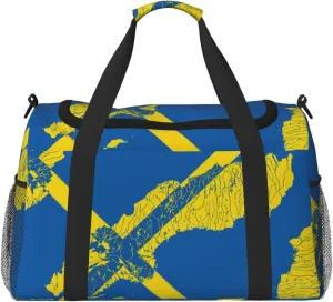 Duffle Bag Sweden Map Flag Travel Duffel Bag Weekender Bag For Men Womentravel Sports Gym