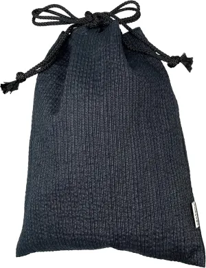 Edoten]JAPAN Nobori Bukuro 100% Cotton Shijira Fabric Drawstring Pouch with Inner Pocket 706 Gray