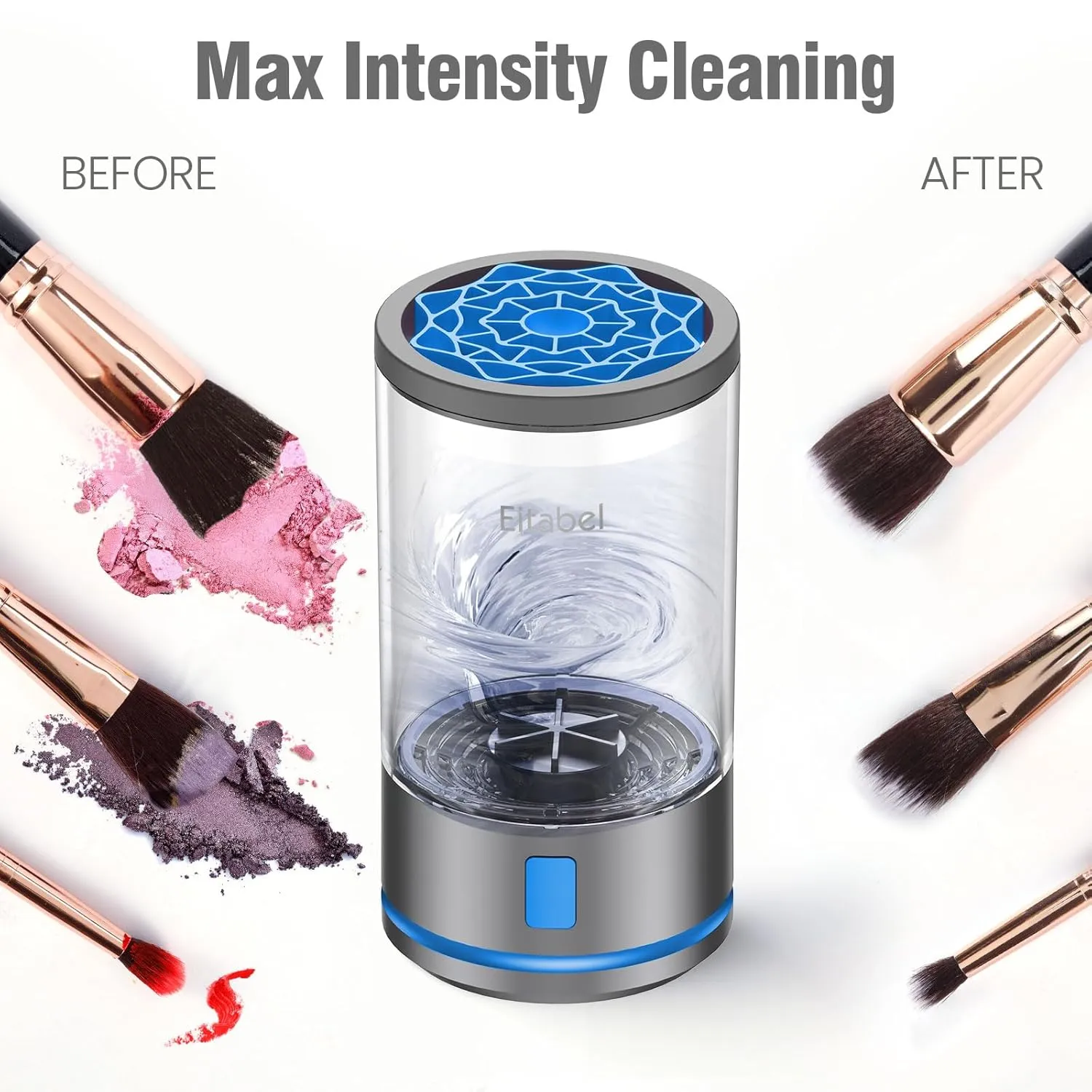 Electric Makeup Brush Cleaner Machine - Ultra Fast Rechargable Make Up Brush Washer and Dryer - Automatic Cosmetic Brush Cleanser Tool Clean for Beauty Women, Girls Gift
