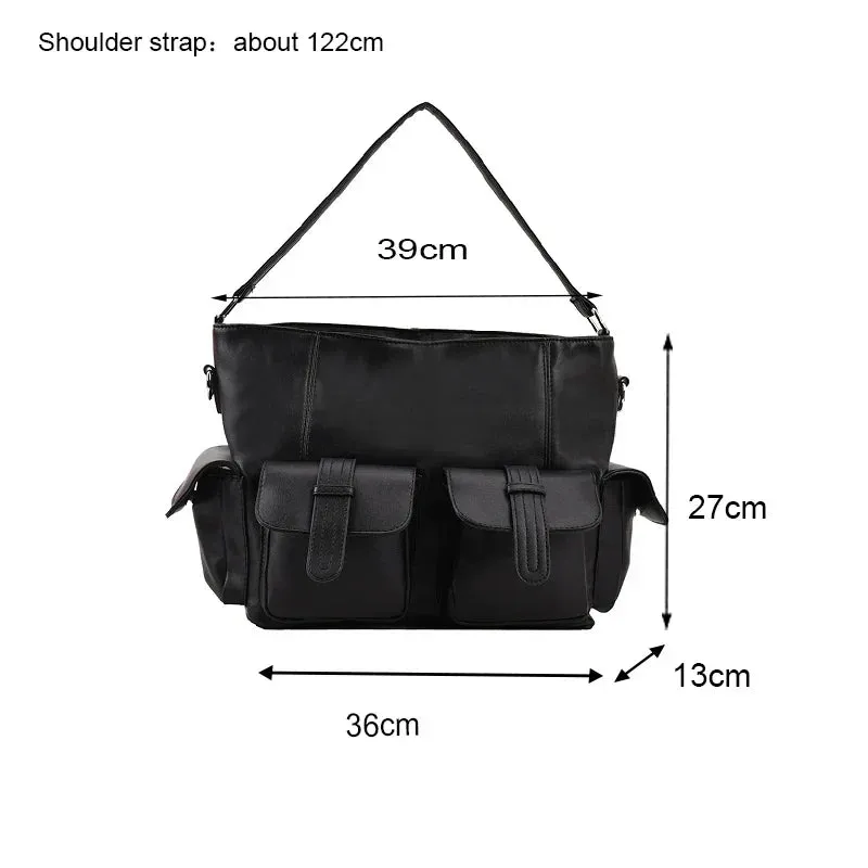 Ella | Large Capacity Punk Leather Shoulder Bag Motorcycle