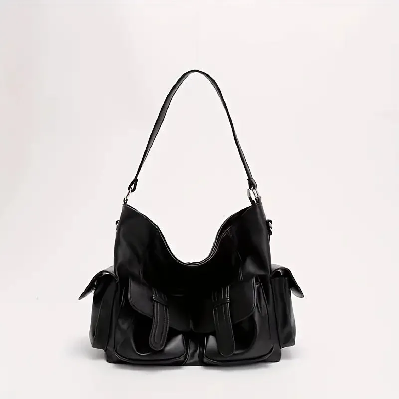 Ella | Large Capacity Punk Leather Shoulder Bag Motorcycle