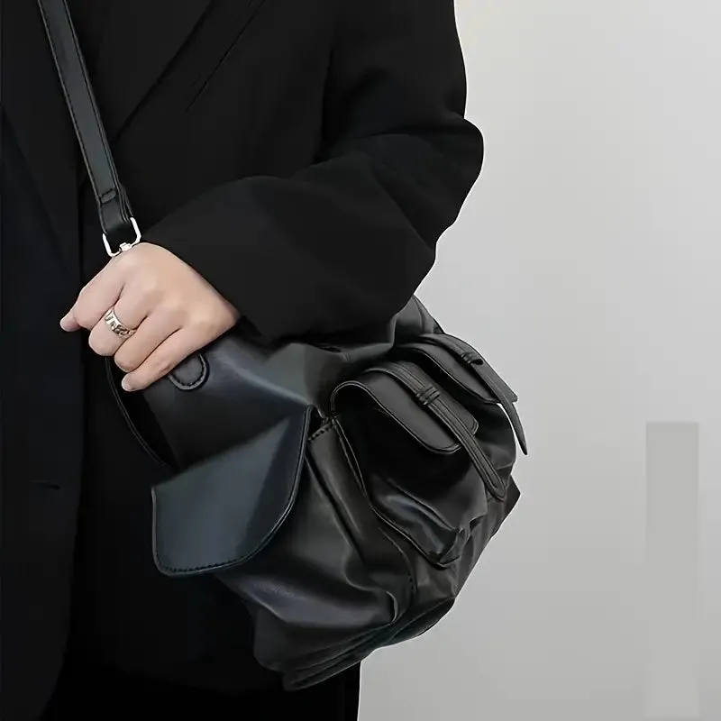 Ella | Large Capacity Punk Leather Shoulder Bag Motorcycle