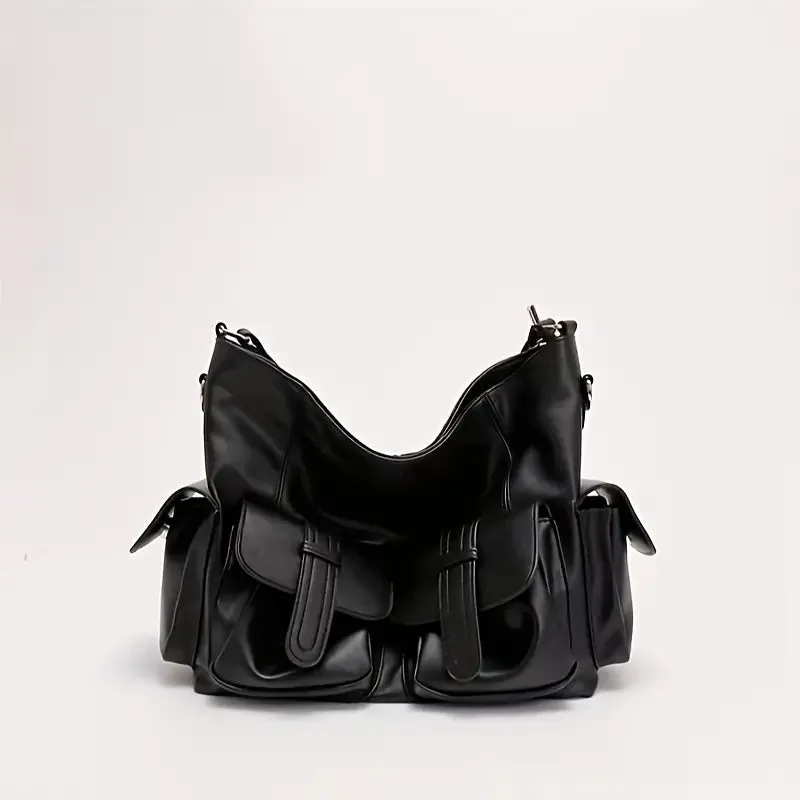 Ella | Large Capacity Punk Leather Shoulder Bag Motorcycle