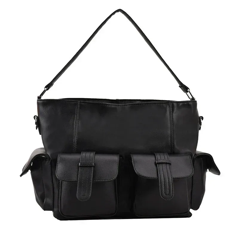 Ella | Large Capacity Punk Leather Shoulder Bag Motorcycle