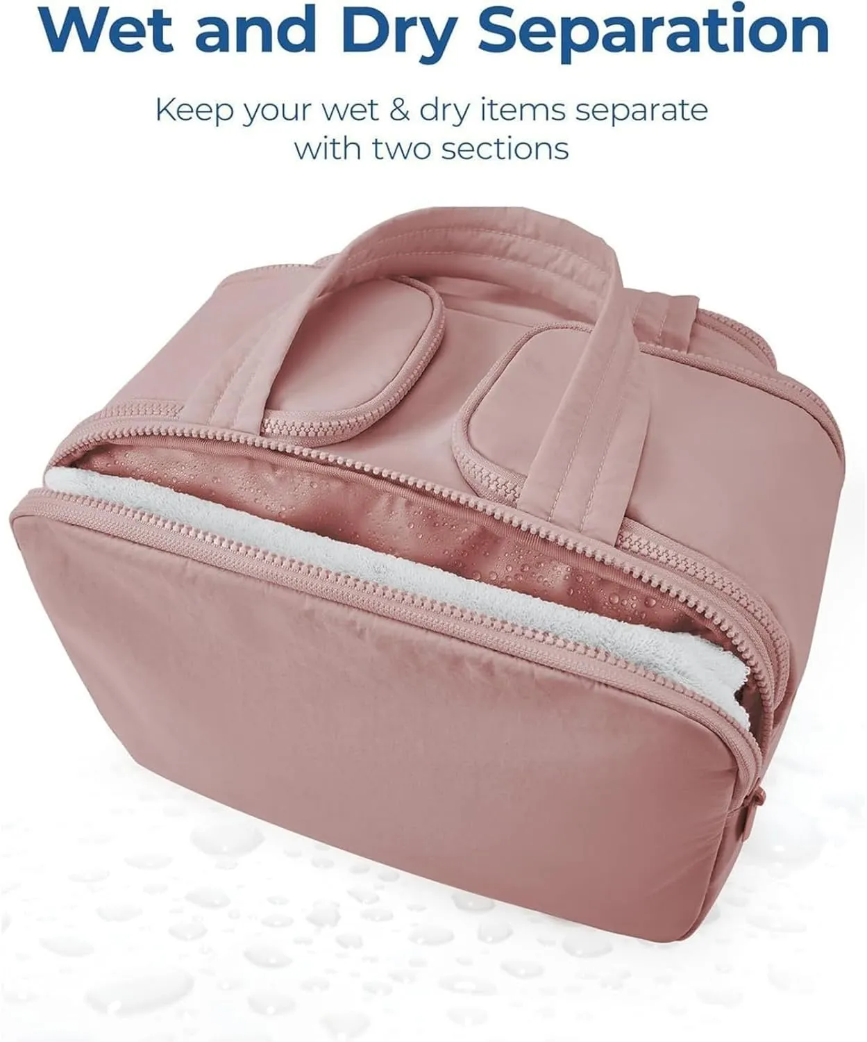 Elouva Toiletry Bag, Cureaway Travel Cosmetic Bag, Cureaway Toiletry Bag, Curetoaway Large Capacity Wide-Open Travel Cosmetic Bag, Waterproof Portable Pouch Open Flat Toiletry Bags for Women(Purple)