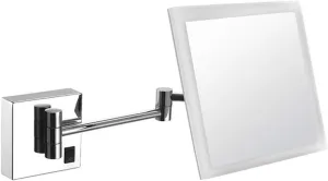 ELTOX Wall Mounted Makeup Mirror with 3X Magnification for Bathroom 360 Degree Swivel Extendable Arm Square Single-Sided Mirror (Color : A, Size : USB)