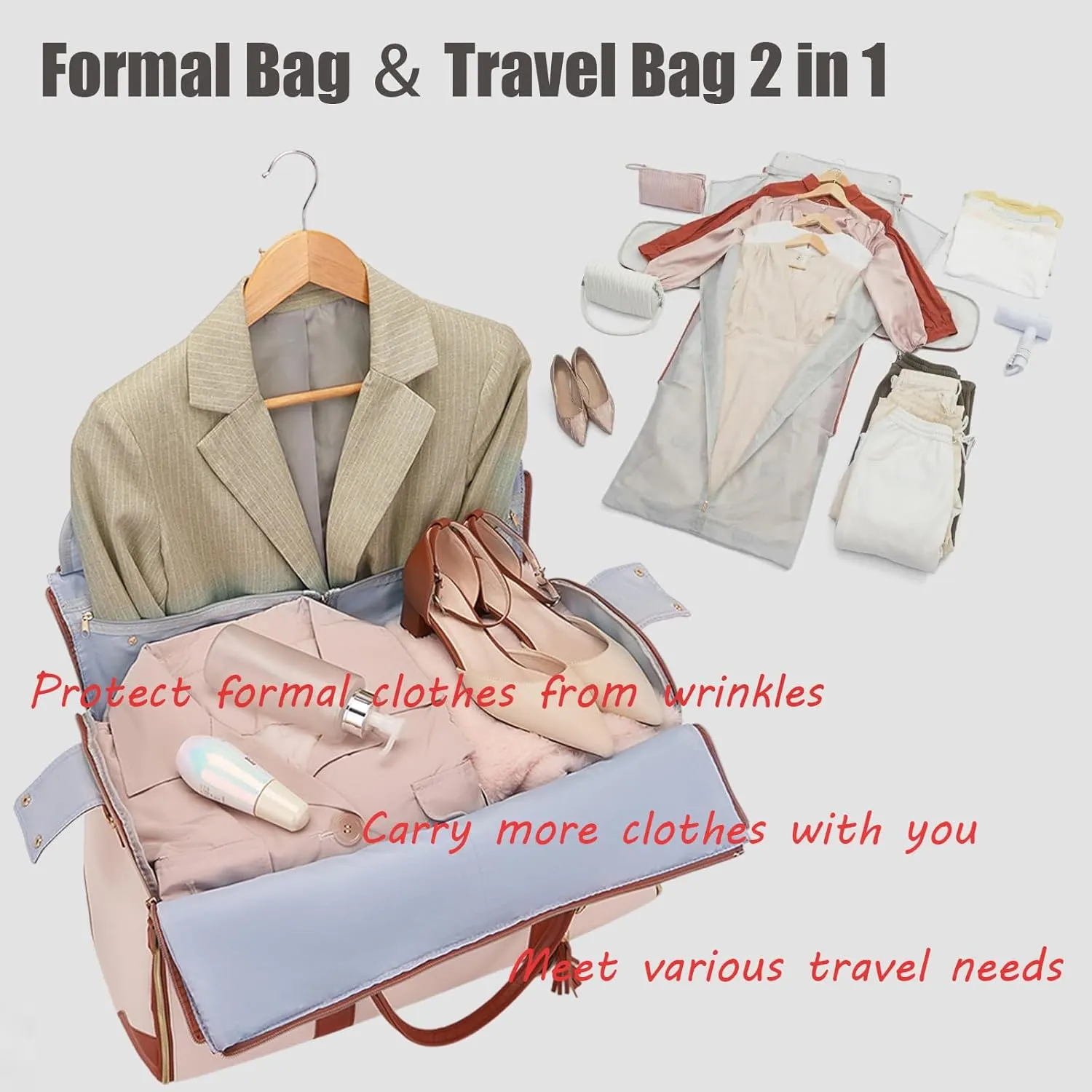 Emmafy Garment Bag, Emmafy Travel Bags for Women, Emmafy Travelsmart Garment Bag (Brown with wheels)