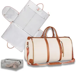 Emmafy Travel Smart-The Roomiest Carry-On Bag, 2025 New Emmafy Travelsmart Garment Duffle Bag, Crossbody Emmafy Travel Bags for Women, Foldable Clothing Bag, Luxhe Travel Bags (White)