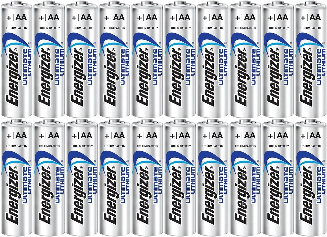 Energizer Ultimate Lithium AA Size Batteries - 20 Pack (5-4packs)