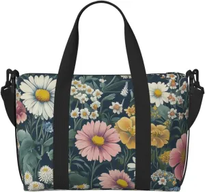 English garden art print Travel Duffel Bag, Sports Tote Gym Bag, Swim Pool Bag Large Shoulder Tote Bag for Beach Weekender