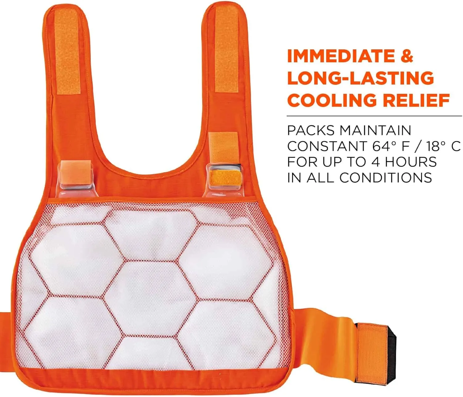 Ergodyne unisex adult   Premium FR Phase Change Cooling Vest Packs, Orange, Small-Medium US