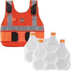 Ergodyne unisex adult   Premium FR Phase Change Cooling Vest Packs, Orange, Small-Medium US