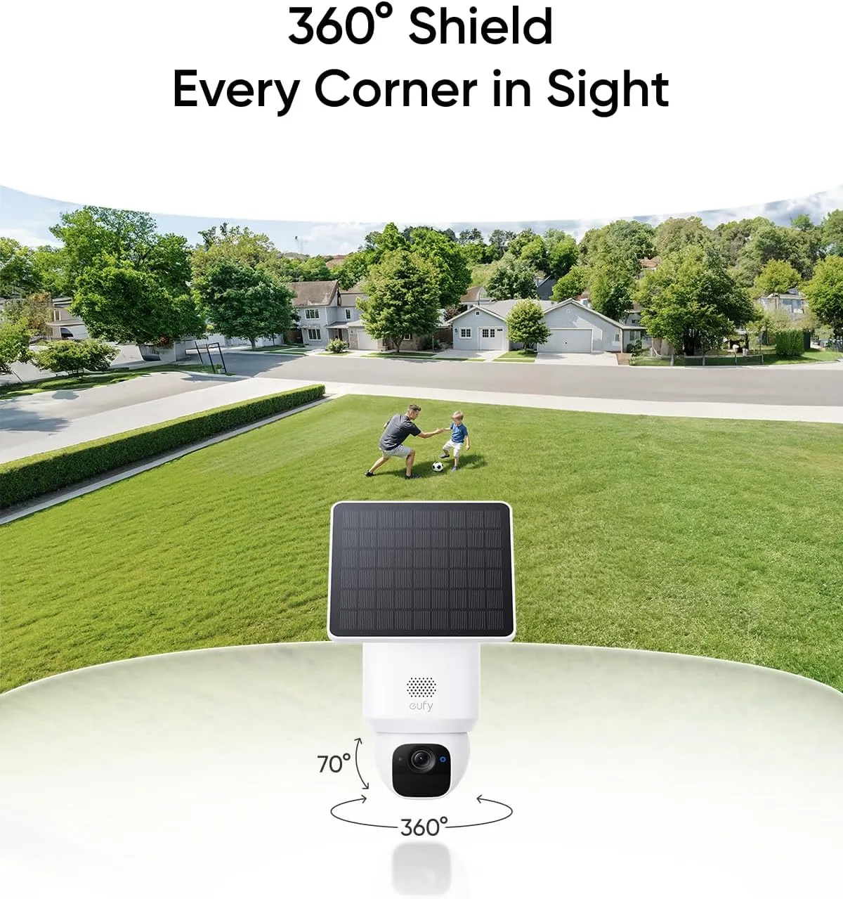 eufy Security SoloCam E30, 4-Cam Kit, Security Cameras Wireless Outdoor, Solar Camera Outdoor Wireless, 360° Pan, AI Tracking, 2K Clarity, No Monthly Fee