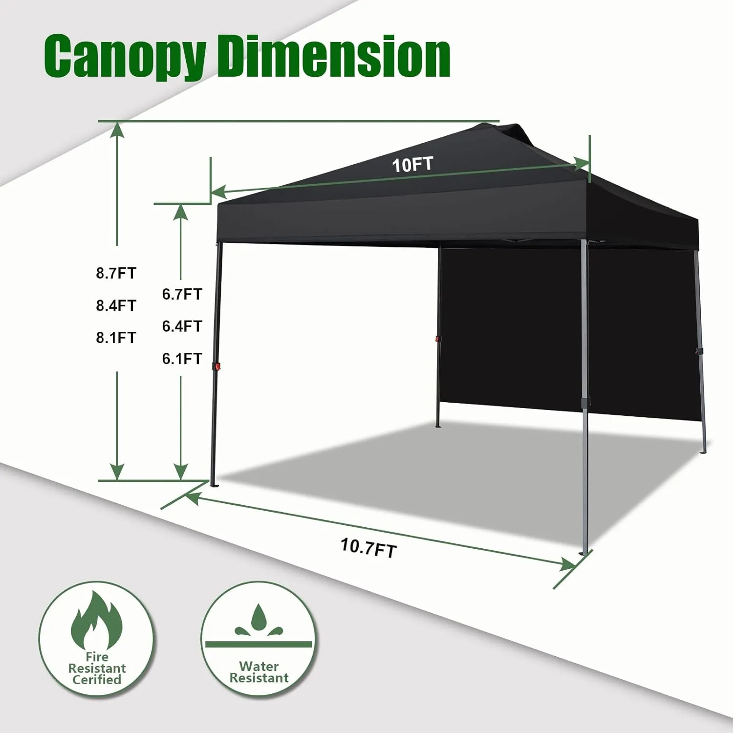 Eurmax USA NOMATTER ONE-Person Open&Close 10x10ft Pop Up Canopy Tent,Portable Shelter Canopy for Outdoor Events with 1 Removable Sidewall,Instant Canopies,Temporary Sunshade,Bonus 4 Sand Bags(Khaki)