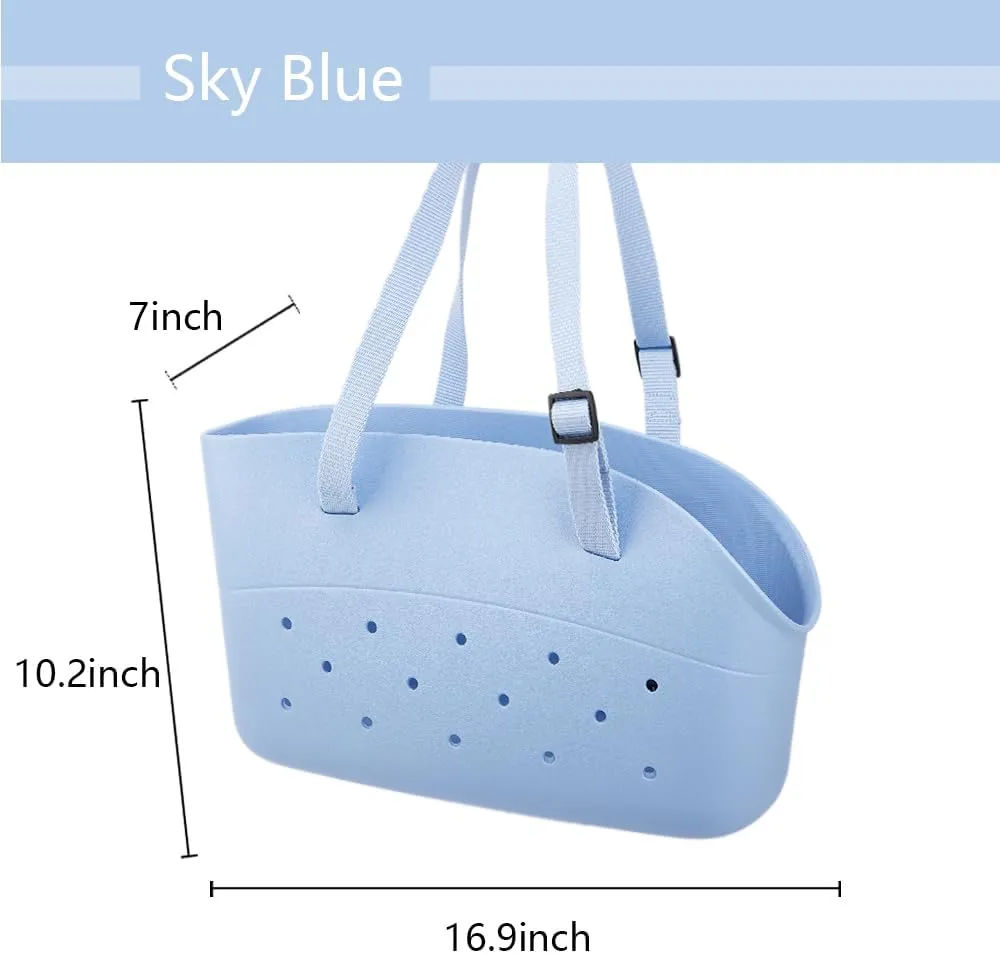 EVA Pet Bag Tote Bag Fashion Adjustable Shoulder Strap Waterproof and wear-Resistant Large Capacity Bag (Large, Sky Blue)