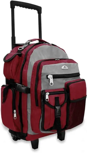 Everest 5045 Deluxe Wheeled Backpack, Burgundy, One Size