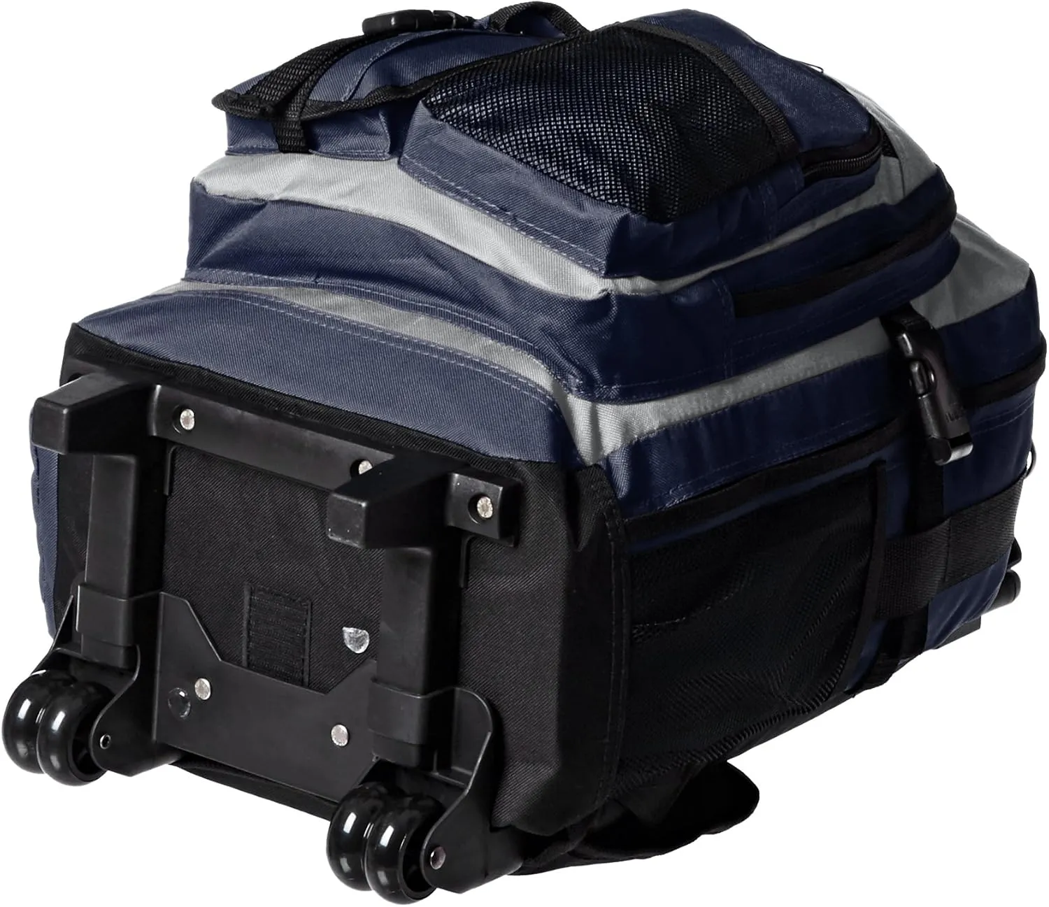 Everest Deluxe Wheeled Backpack, Navy/Gray/Black, One Size